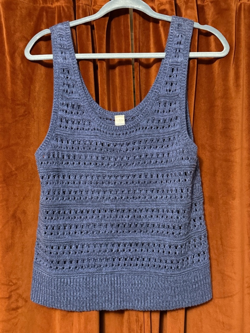 Old Navy Blue Crochet Knit Tank Top